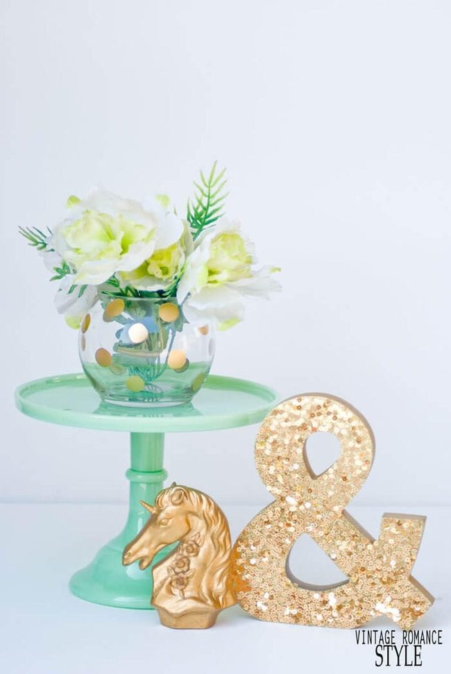 Gold-Dotted Glass Vases