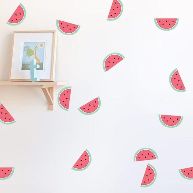 Watermelon Stickers On White Walls