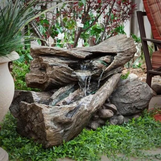 Cascading Water, Sunlit Garden