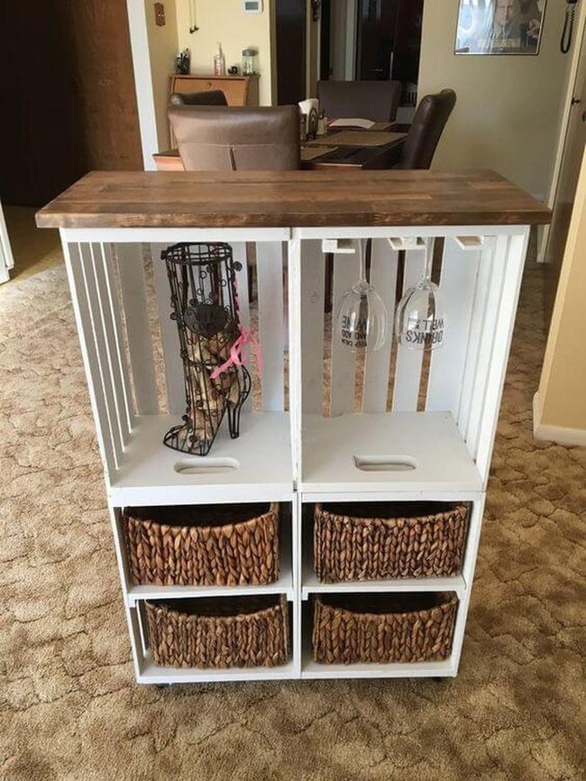 Stacked Wooden Crate Storage
