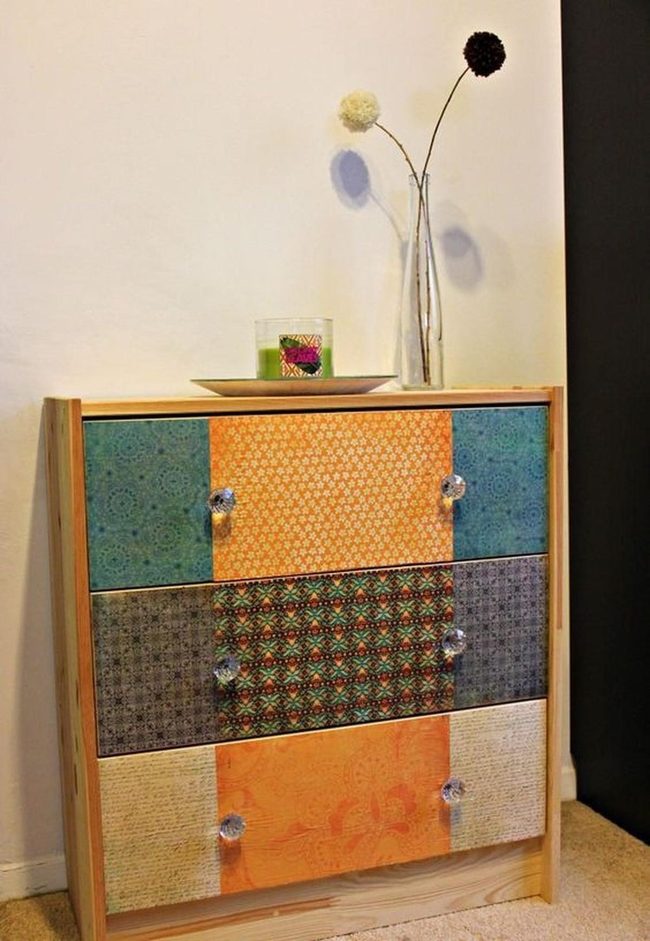 Patterned Drawer Chest In Jewel Tones