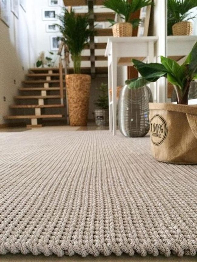 Potted Greenery Meets Woven Warmth