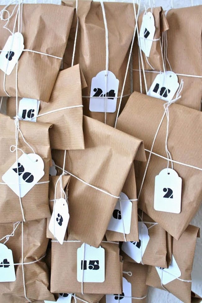 Brown Paper Bundles White String Tags