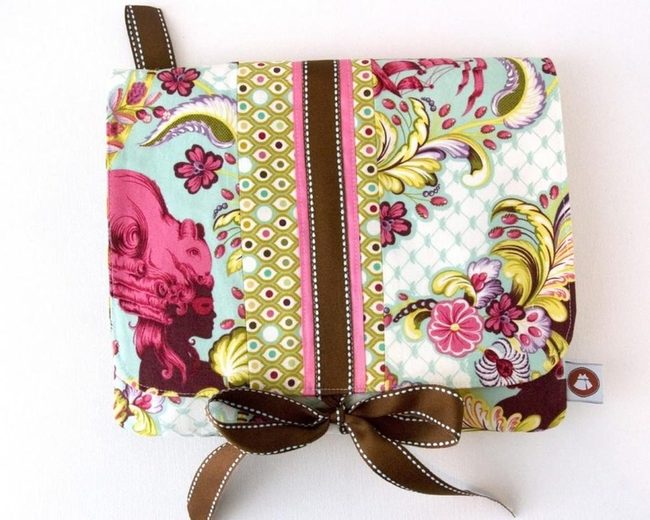 Pink Dragon Floral Pouch