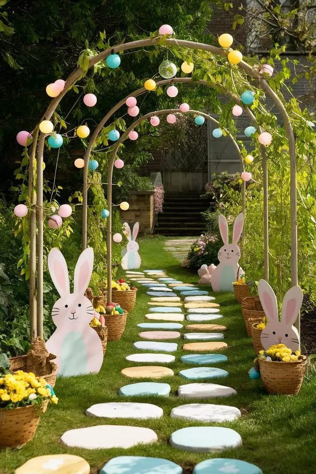 Pastel Bunny Landscape Path