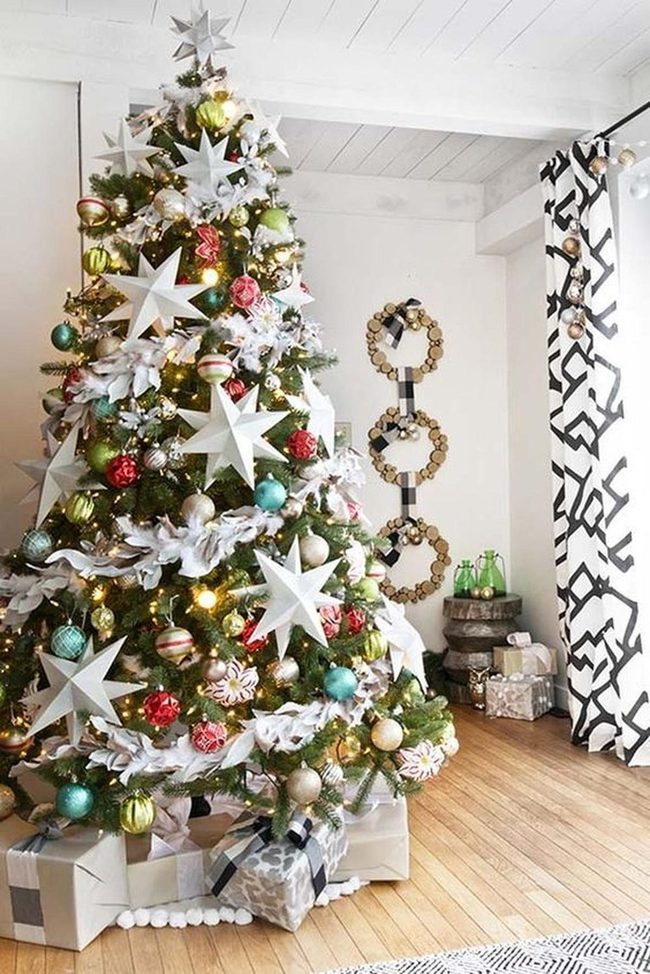 White Tree, Colorful Ornaments
