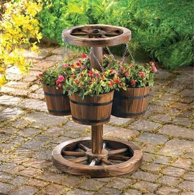 Cascading Wood Flower Tower