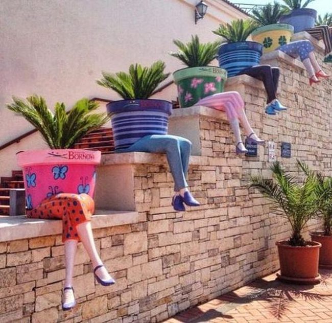 Ceramic Planters With Character Legs