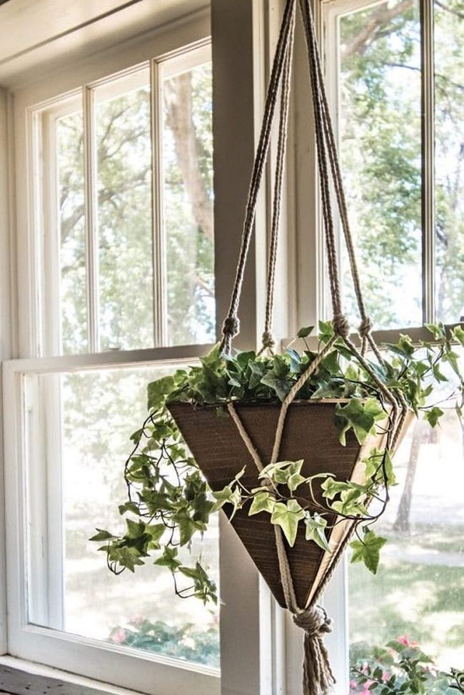 Wooden Wall Planters With Chains