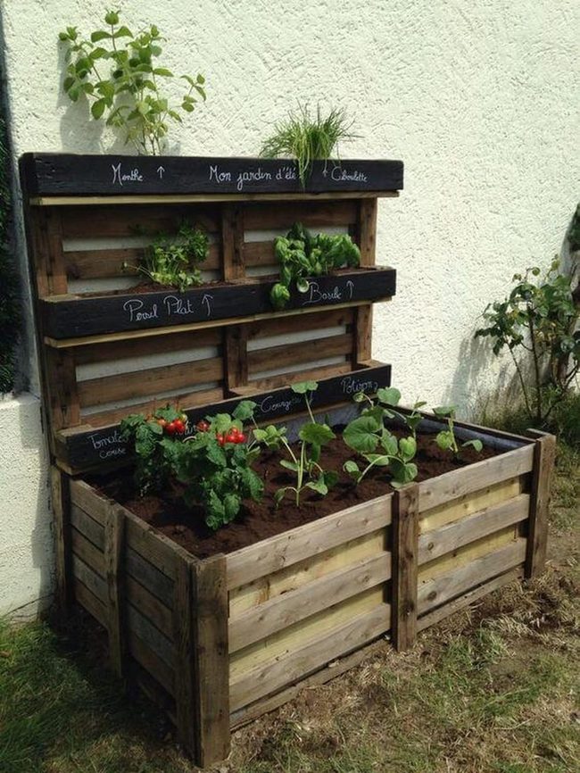 Stacked Pallet Food Garden