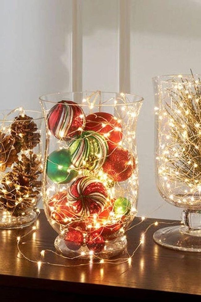 Illuminated Glass With Evergreen Branches