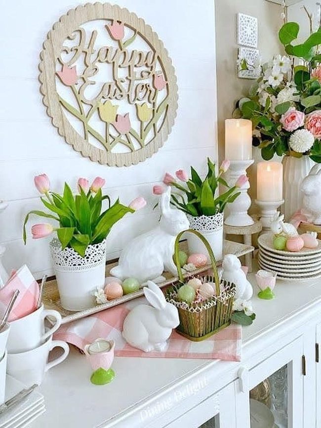 Wooden Easter Signs, Cheerful Welcome