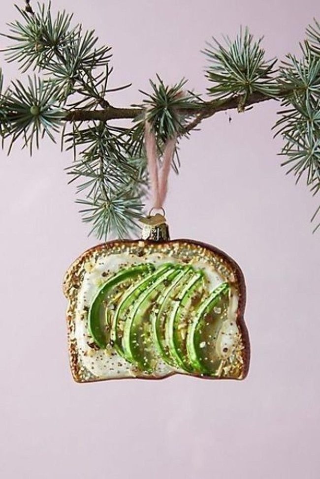 Green Avocado Toast Ornament