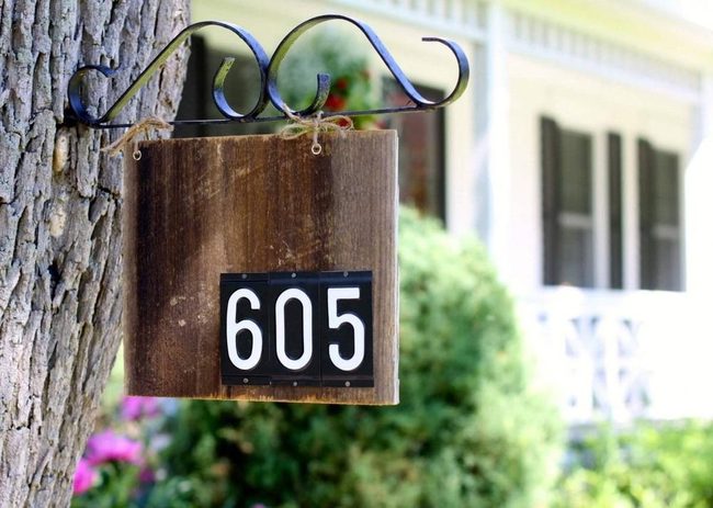 Hand-Painted House Numbers Plaque