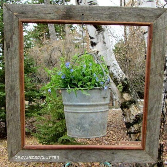 Weathered Bucket Flower Planter
