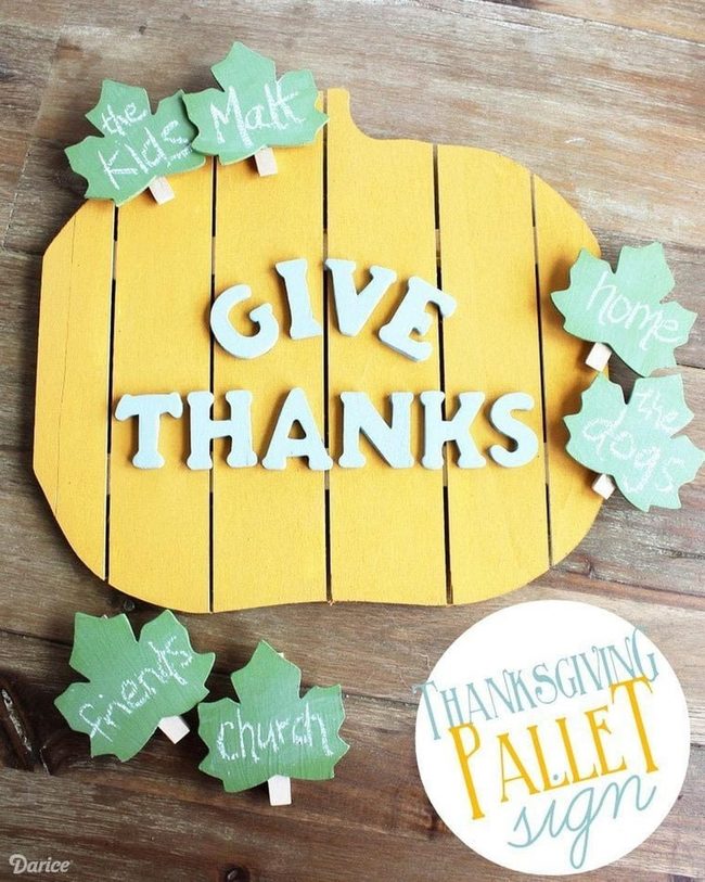 Wooden Pumpkins, Chalkboard Leaves