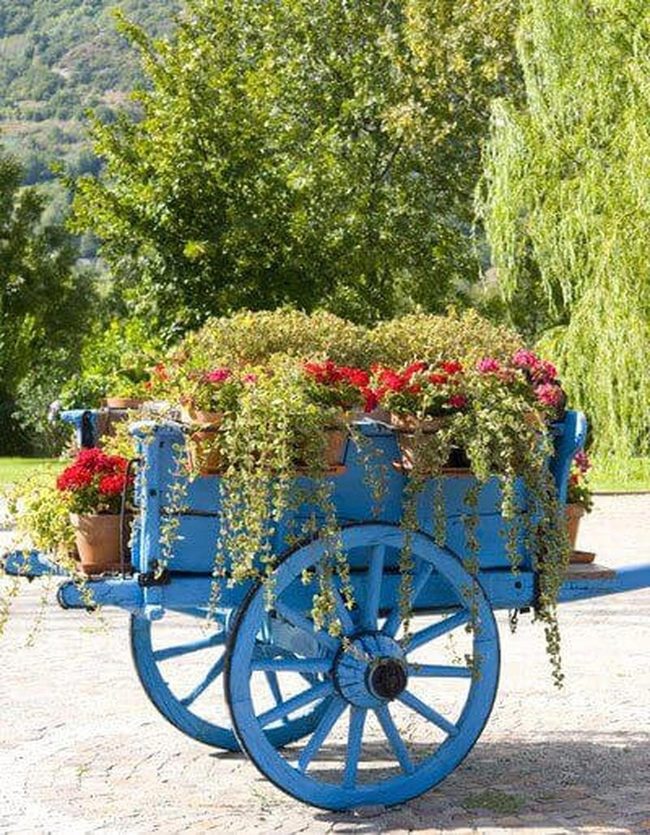 Blue Flower Cart Cascade