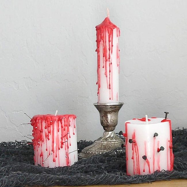 Red Wax Drips, White Silence