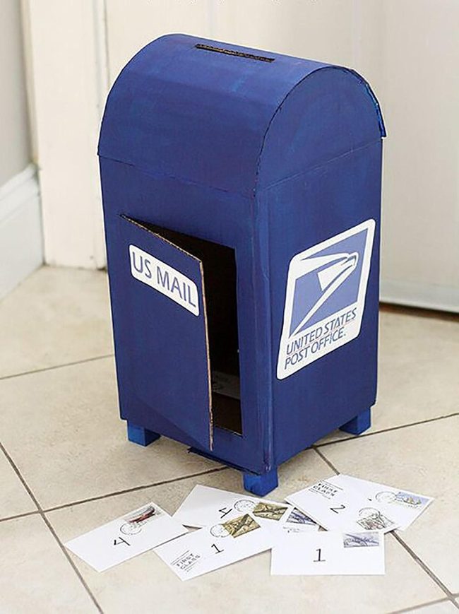 Cardboard Mailbox In Vibrant Colors