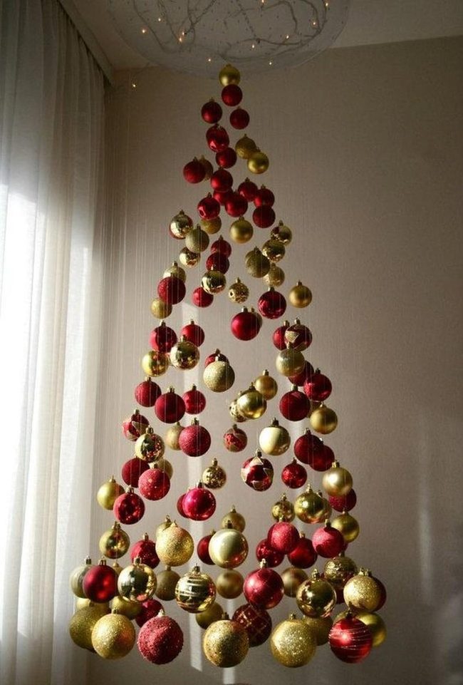 Floating Red Gold Ornaments