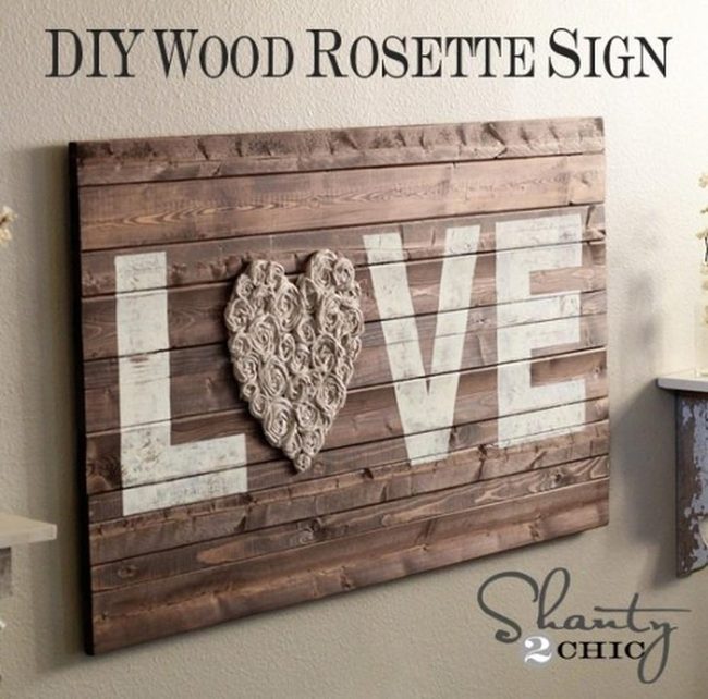 White Letters, Rosette Heart Wood