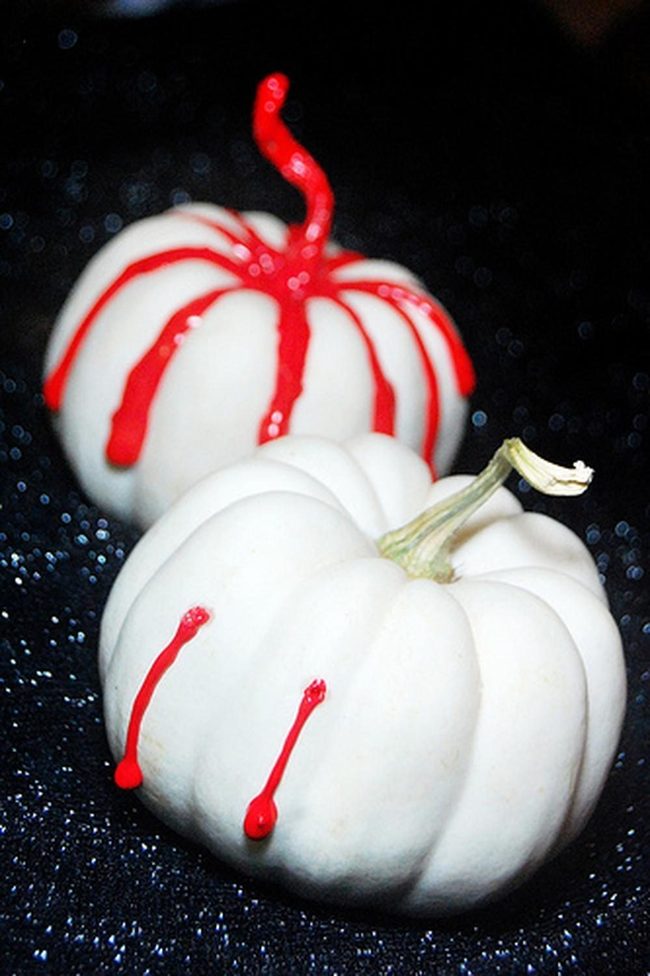 Red Drip White Pumpkins