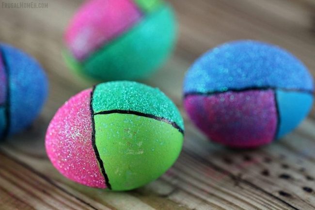Colorful Glitter Spheres Wood Base
