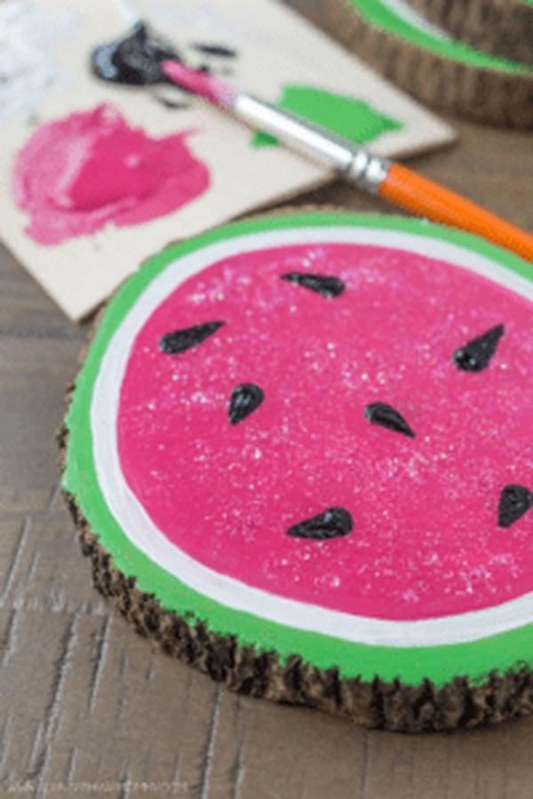 Pink Watermelon Wood Slice