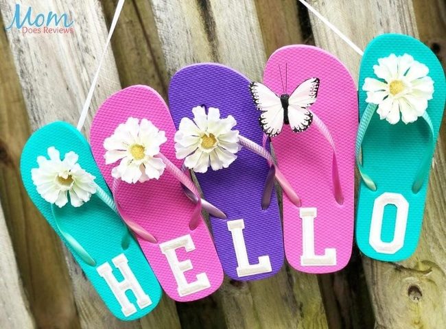 Neon Flip-Flops Beach Greeting