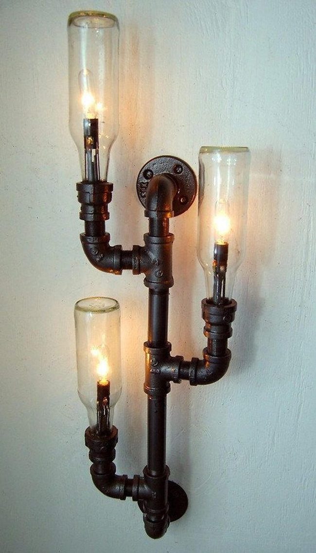 Black Pipe Industrial Wall Light