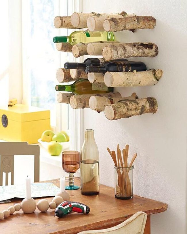 Natural Wood Wine Rack