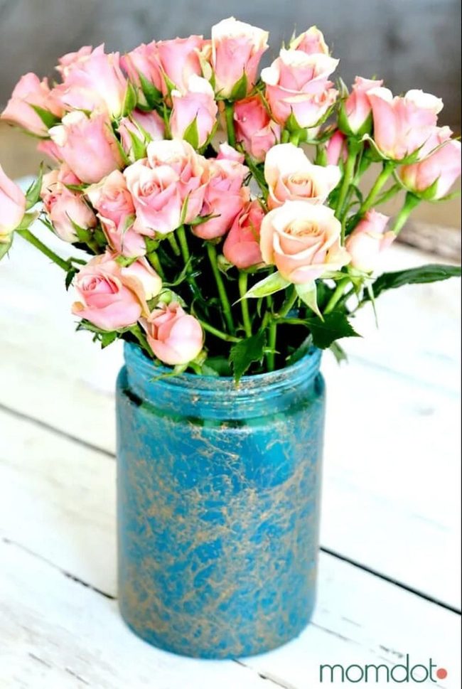 Marbled Mason Jar Vases
