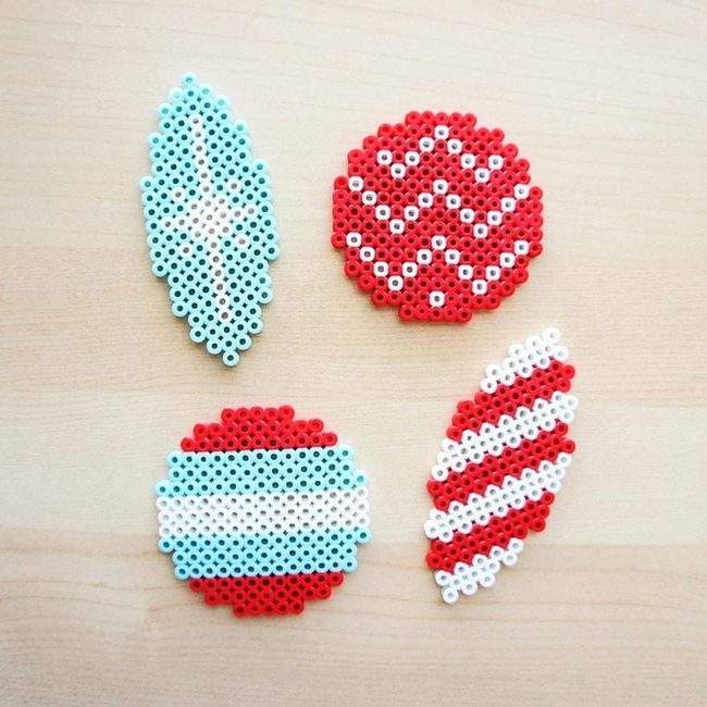 Red White Blue Beaded Geometry
