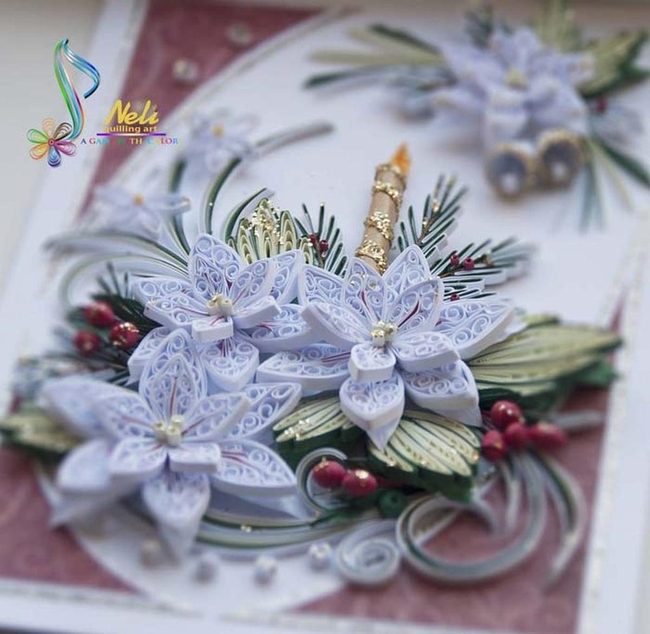 Lavender Paper Blooms Red Berries
