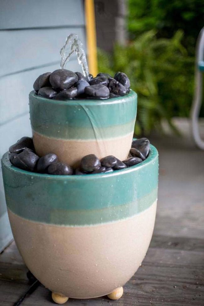 Black Stone Tiered Fountain