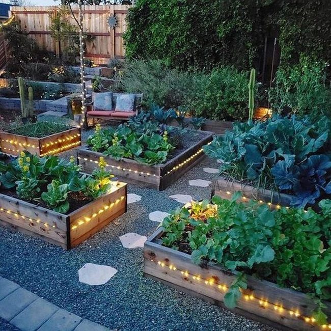 Pallet Beds With Solar Lights