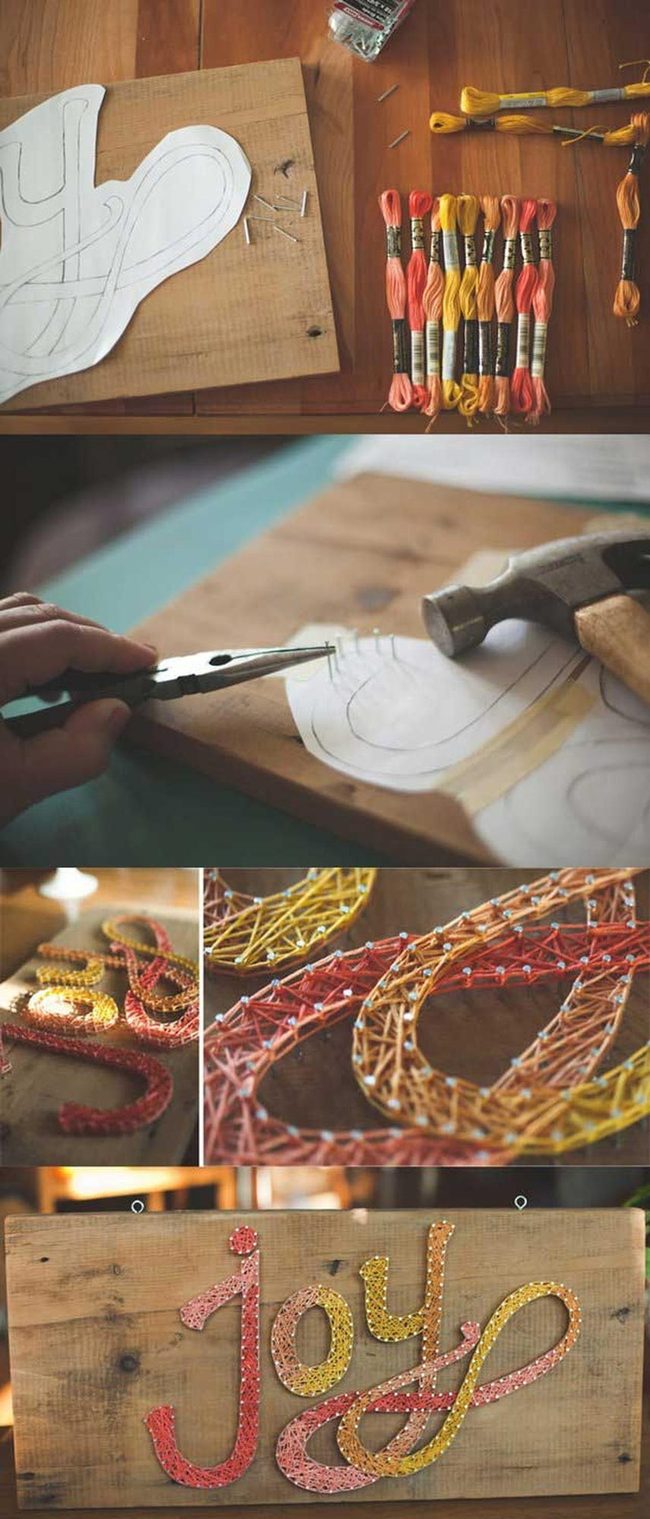 Wooden Marquee Lettering Gold Nails