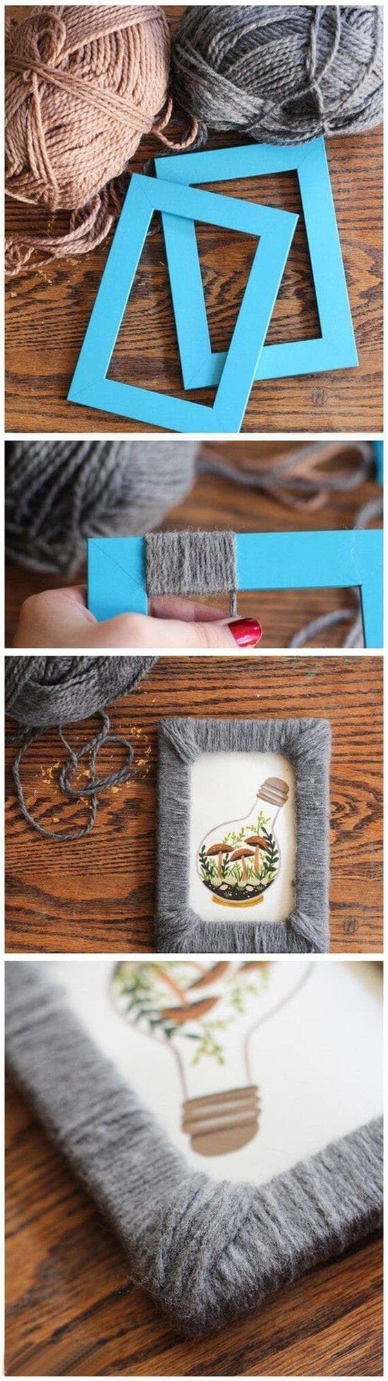 Colorful Yarn-Wrapped Frames