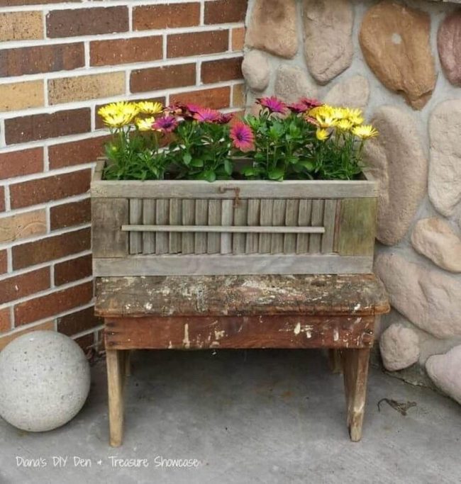 Weathered Wood Flower Shutters