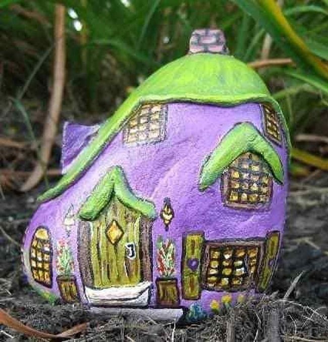 Purple Cottage In Emerald Garden