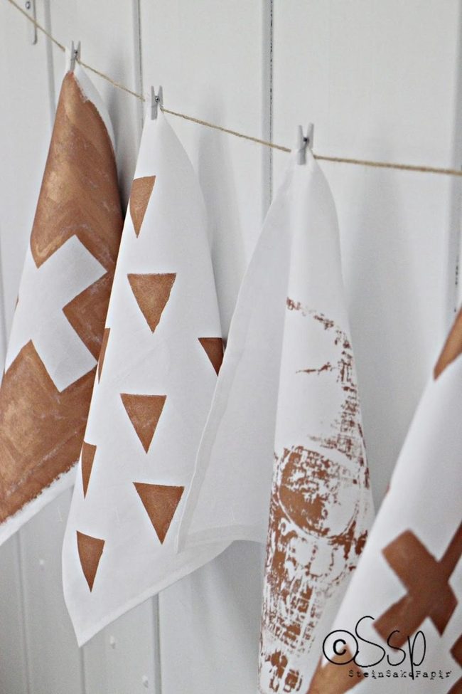 Brown Geometric Textile Art