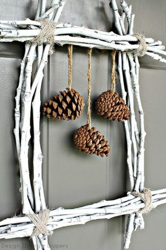 Whitewashed Pine Cone Wall Art