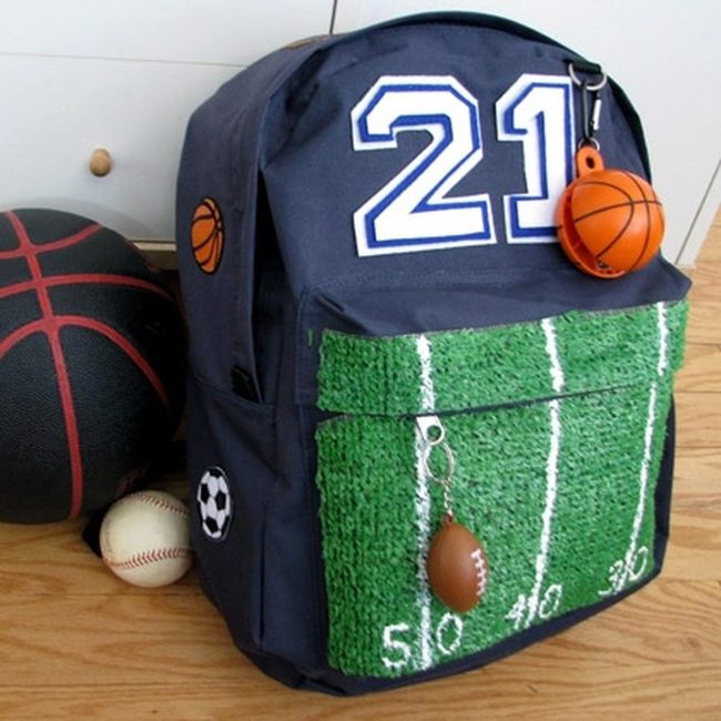 Dark Blue Sports Pack With Football Field Pocket