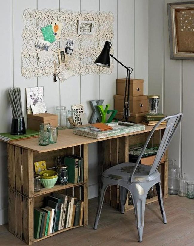 Wooden Crates Workspace Setup