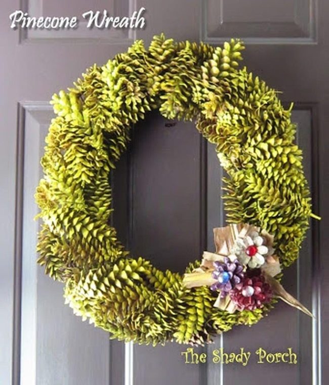 Green Pinecone Winter Wreath