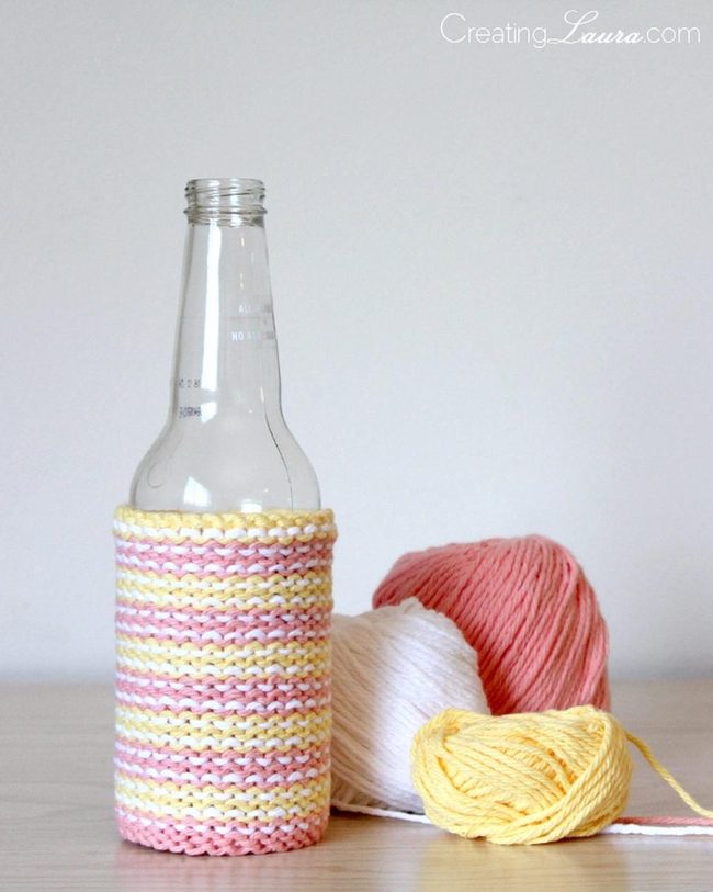 Coral Yarn Bottle Wraps