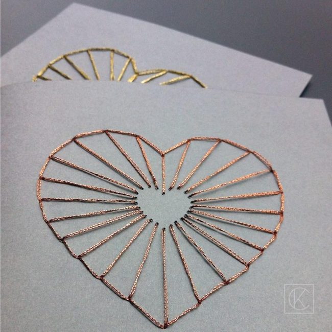 Gold Thread Heart Lines