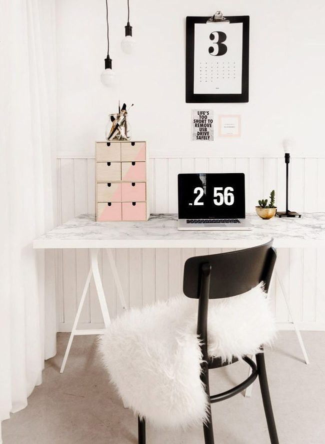 Marble Contact Paper Desk Hack