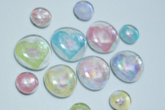 Pastel Glass Beads With Messages
