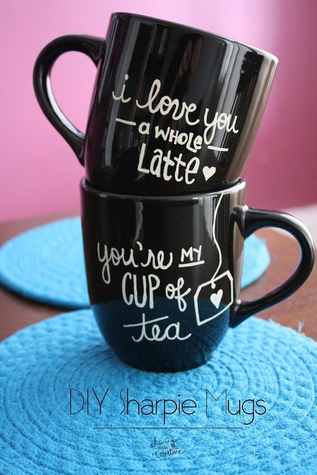 Black Ceramic Love Mugs